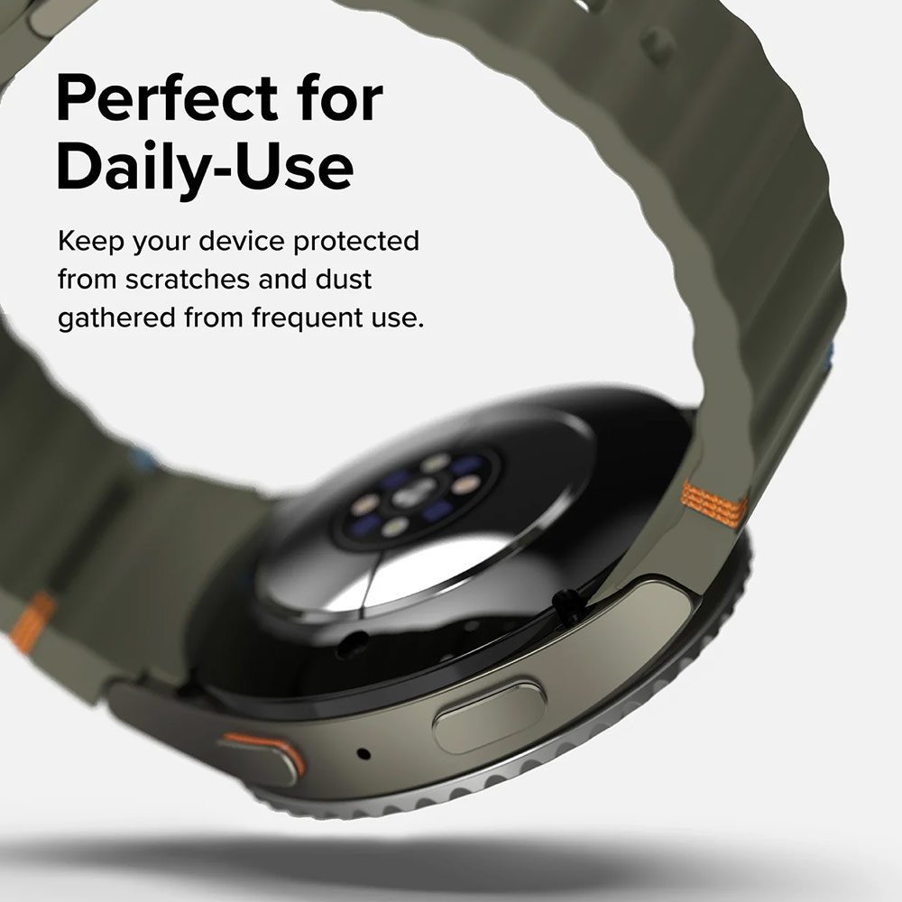 Picture of Samsung Galaxy Watch 7 40mm Screen Protector | Ringke Bezel Styling and Tempered Glass Screen Protector for Samsung Galaxy Watch 7 40mm (Silver 40-03)