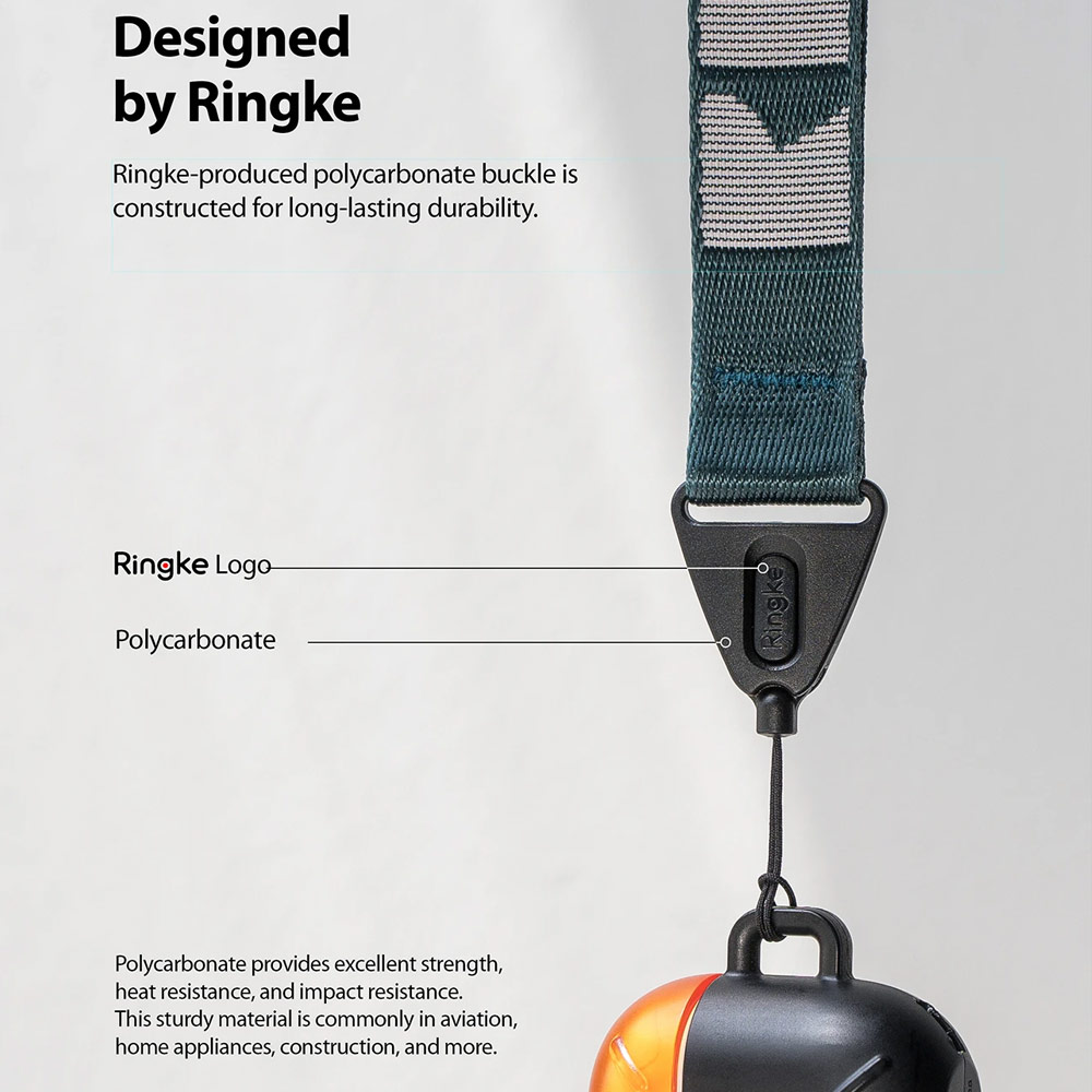 Picture of Ringke Hand Strap Smartphone Case Strap Camera Strap Key Ring Strap Airpods Pro Strap (Lettering Peacock Green)