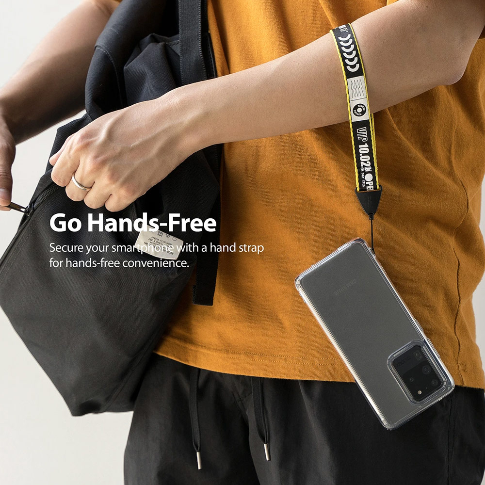 Picture of Ringke Hand Strap Smartphone Case Strap Camera Strap Key Ring Strap Airpods Pro Strap (Lettering Ticket Band Black)