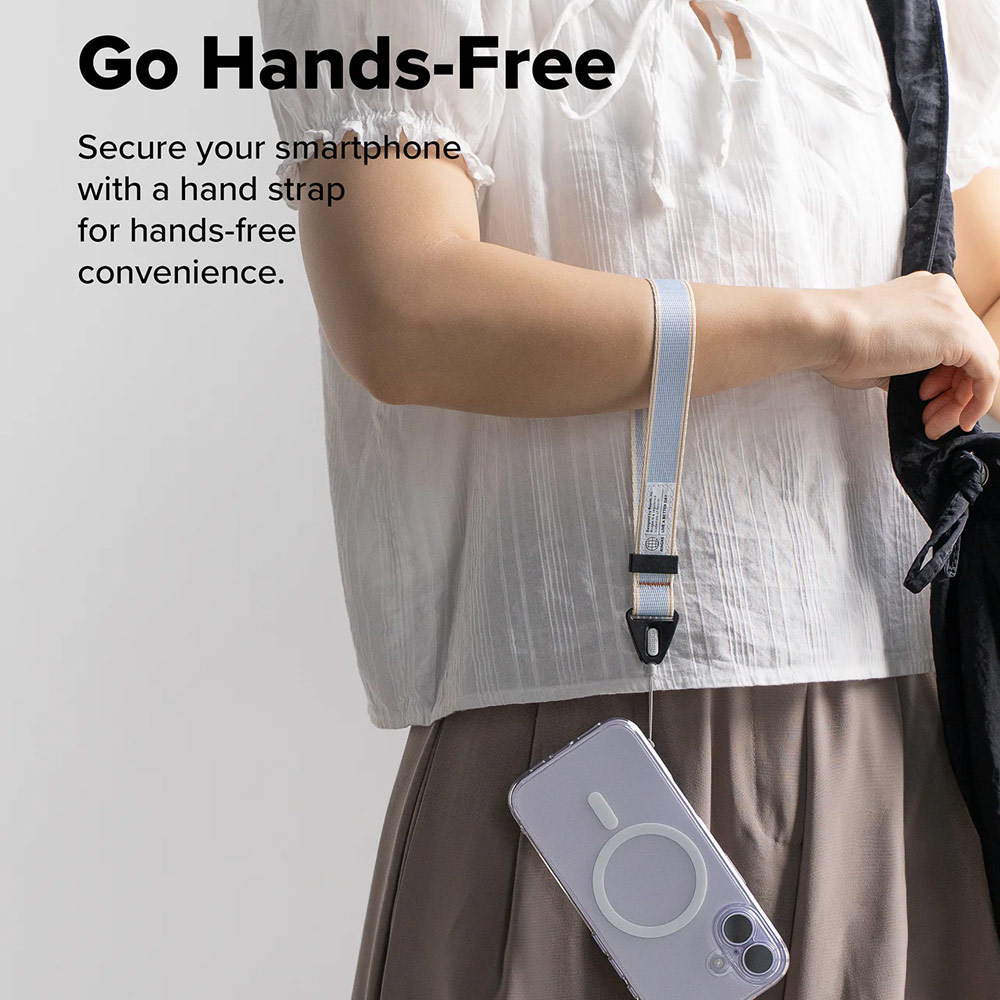 Picture of Ringke High density polyester wrist hand strap for Perfect for daily use traveling hiking smartphone  Portable Handheld Fan Strap (Stripe Blue)