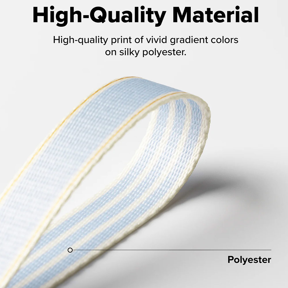 Picture of Ringke High density polyester wrist hand strap for Perfect for daily use traveling hiking smartphone  Portable Handheld Fan Strap (Stripe Blue)