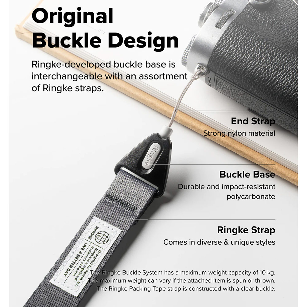 Picture of Ringke High density polyester wrist hand strap for Perfect for daily use traveling hiking smartphone Jisulife Portable Handheld Fan Strap (Lettering Black)