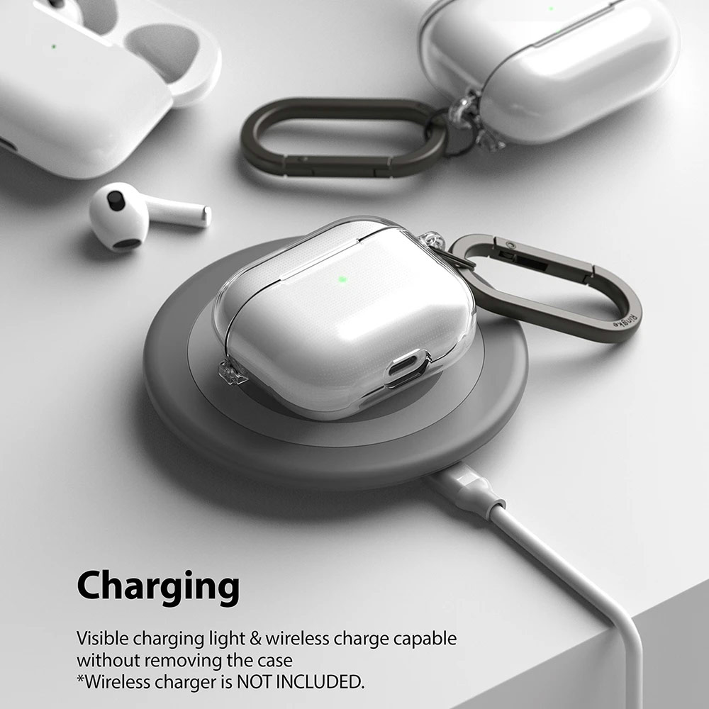 Picture of Apple Airpods 3 Case | Ringke Hinge Durable Clear PC Case Hinge Design Protection Case for Airpods 3 Airpods 3rd Gen Clear Case Hard Case (Clear)