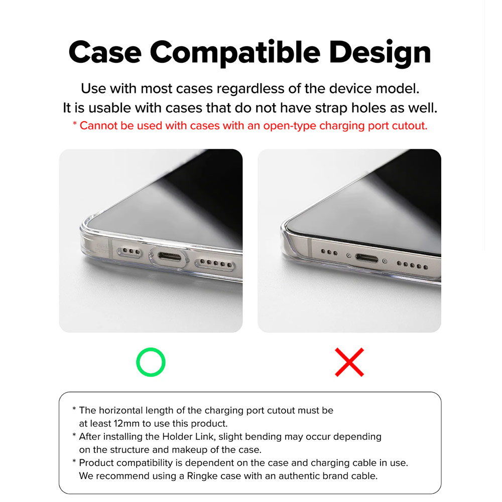 Picture of Ringke Holder Link and Flow Hand Strap P-Type Wrist Strap Phone Strap for closed-bottom phone case (Urban Blue)