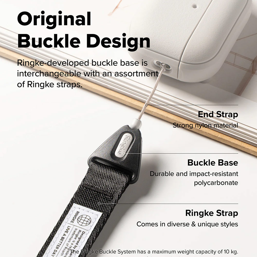 Picture of Ringke High density polyester Lanyard strap Shoulder Strap for Perfect for daily use traveling hiking smartphone Jisulife Portable Handheld Fan Strap (Lettering Black 3)