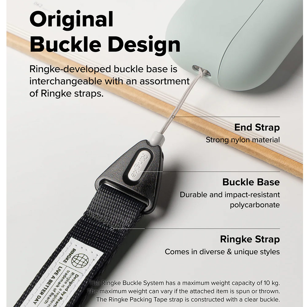 Picture of Ringke High density polyester Lanyard strap Shoulder Strap for Perfect for daily use traveling hiking smartphone Jisulife Portable Handheld Fan Strap (Graphite)