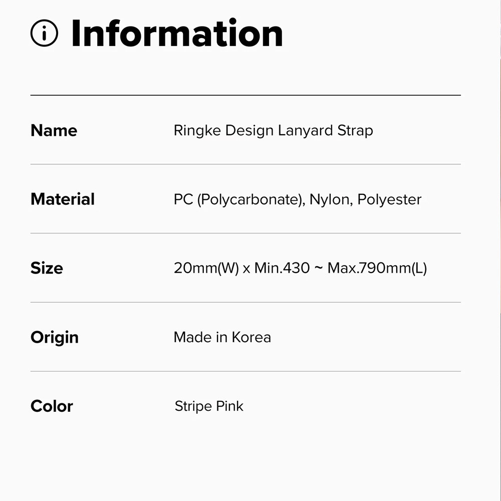 Picture of Ringke High density polyester Lanyard strap Shoulder Strap for Perfect for daily use traveling hiking smartphone  Portable Handheld Fan Strap (Stripe Pink)