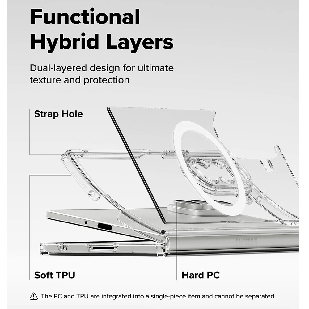 Picture of Samsung Galaxy Z Fold 7 Case | Ringke Fusion Magnetic  Protection Case with Strap Hole for Samsung Galaxy Z Fold 7 (Clear)