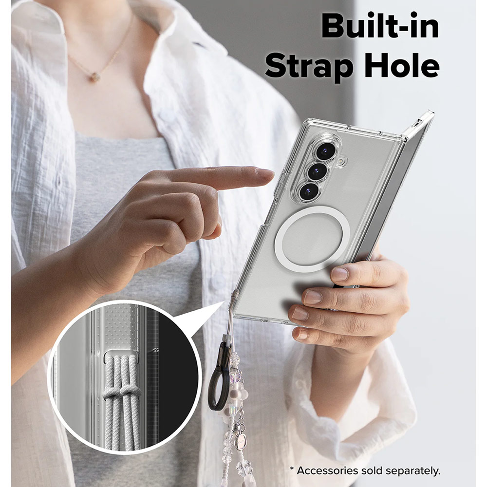 Picture of Samsung Galaxy Z Fold 7 Case | Ringke Fusion Magnetic  Protection Case with Strap Hole for Samsung Galaxy Z Fold 7 (Clear)