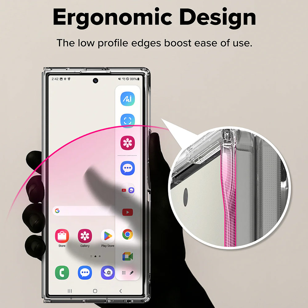 Picture of Samsung Galaxy Z Fold 7 Case | Ringke Fusion Magnetic  Protection Case with Strap Hole for Samsung Galaxy Z Fold 7 (Clear)