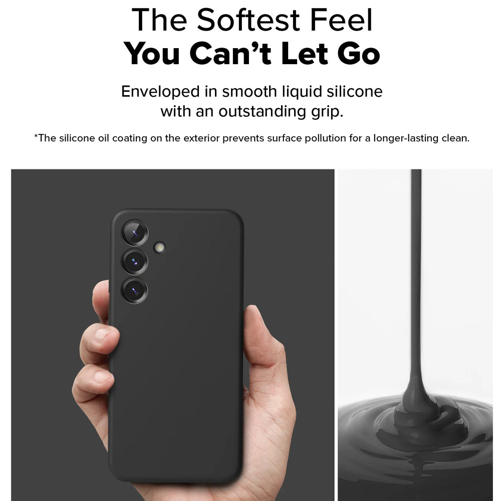 Picture of Samsung Galaxy S25 Plus Case | Ringke Soft Liquid Silicone Case with Magnetic Ring Protection Case for Samsung Galaxy S25 Plus (Black)