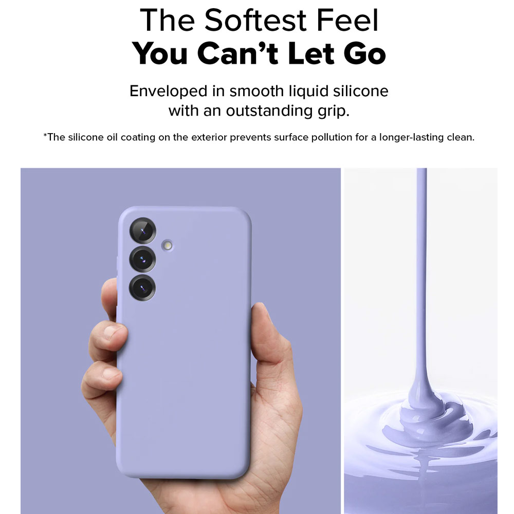 Picture of Samsung Galaxy S25 Plus Case | Ringke Soft Liquid Silicone Case with Magnetic Ring Protection Case for Samsung Galaxy S25 Plus (Lavender)