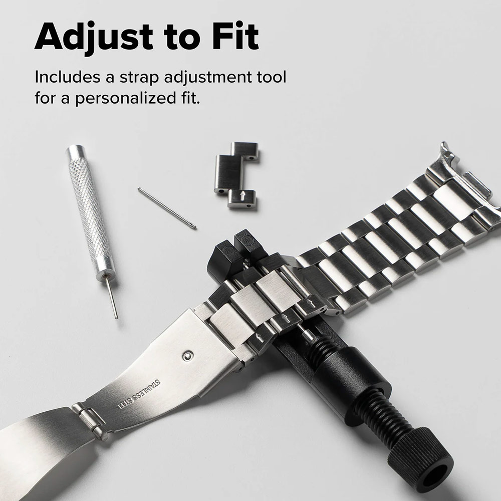 Picture of Samsung Galaxy Watch 8 40mm  | Ringke Stainless Steel Metal One Air Band Strap for Galaxy Watch 8 40mm 8 Classic 47mm (Silver)