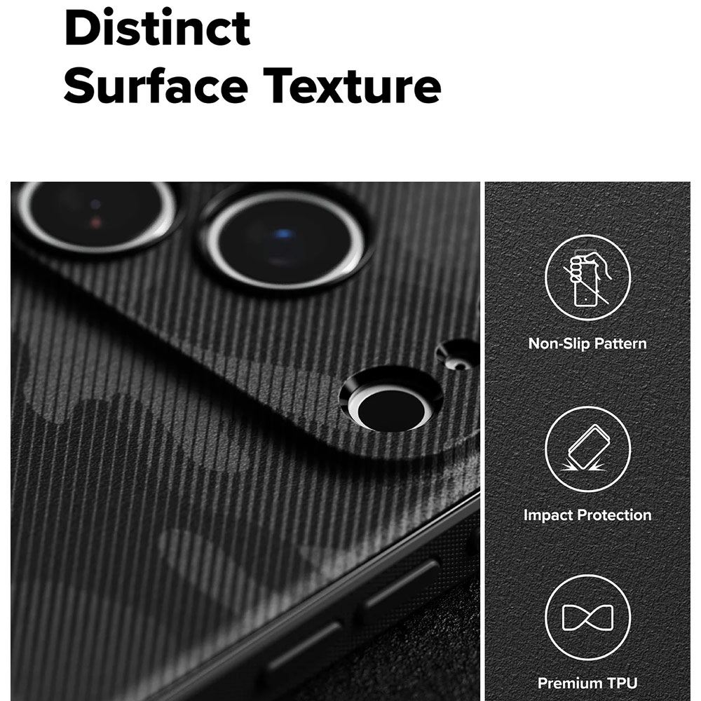 Picture of Apple iPhone 17 Pro Max 6.9 Case | Ringke Onyx Design TPU Anti Finger Print Anti Slip Drop Protection Case for iPhone 17 Pro Max 6.9 (Camo Black)