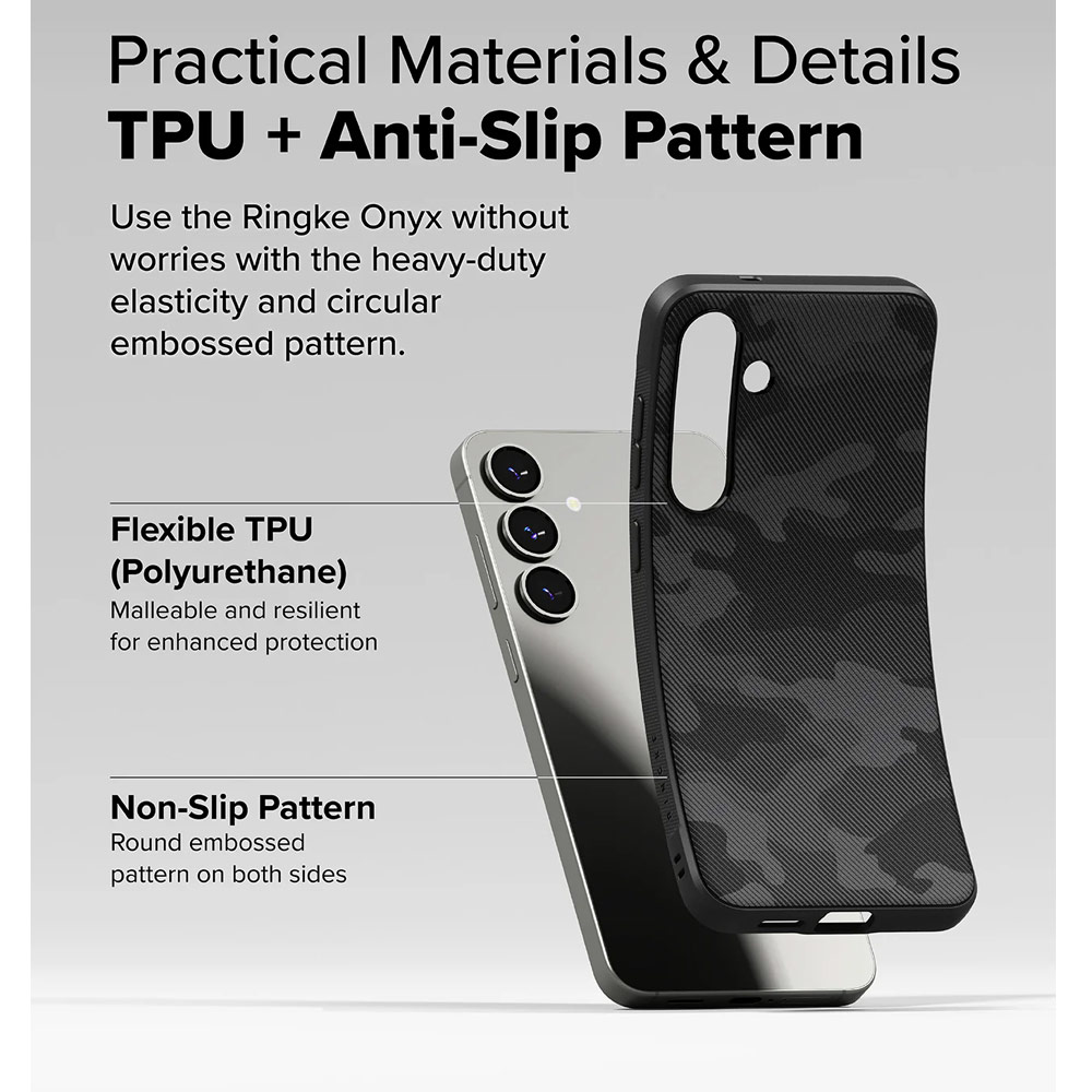 Picture of Samsung Galaxy S25 Plus Case | Ringke Onyx TPU Protection Case for Samsung Galaxy S25 Plus (Camo Black)