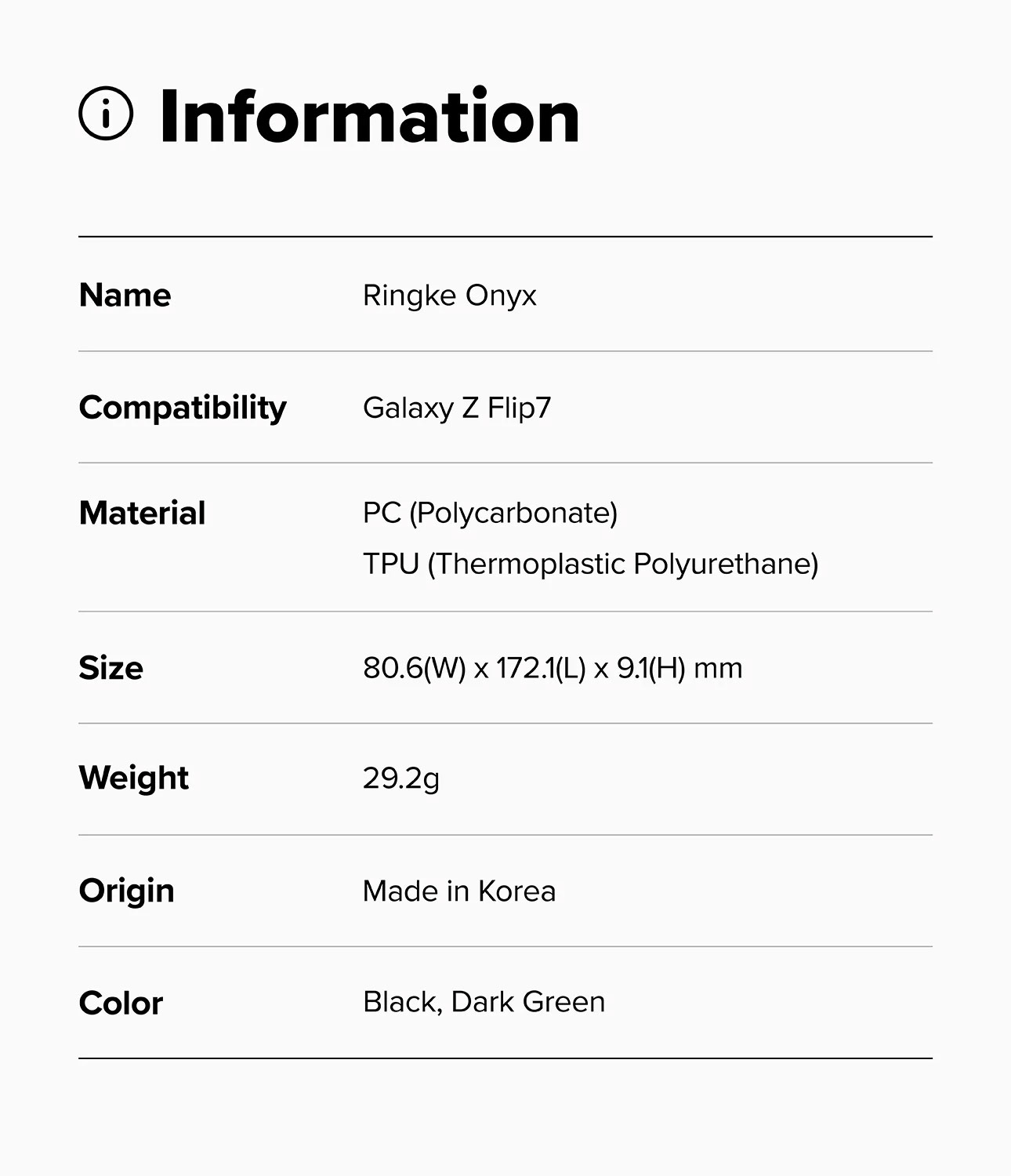Picture of Samsung Galaxy Z Flip 7 Case | Ringke Onyx Heavy Duty Case for Samsung Galaxy Z Flip 7 (Dark Green)