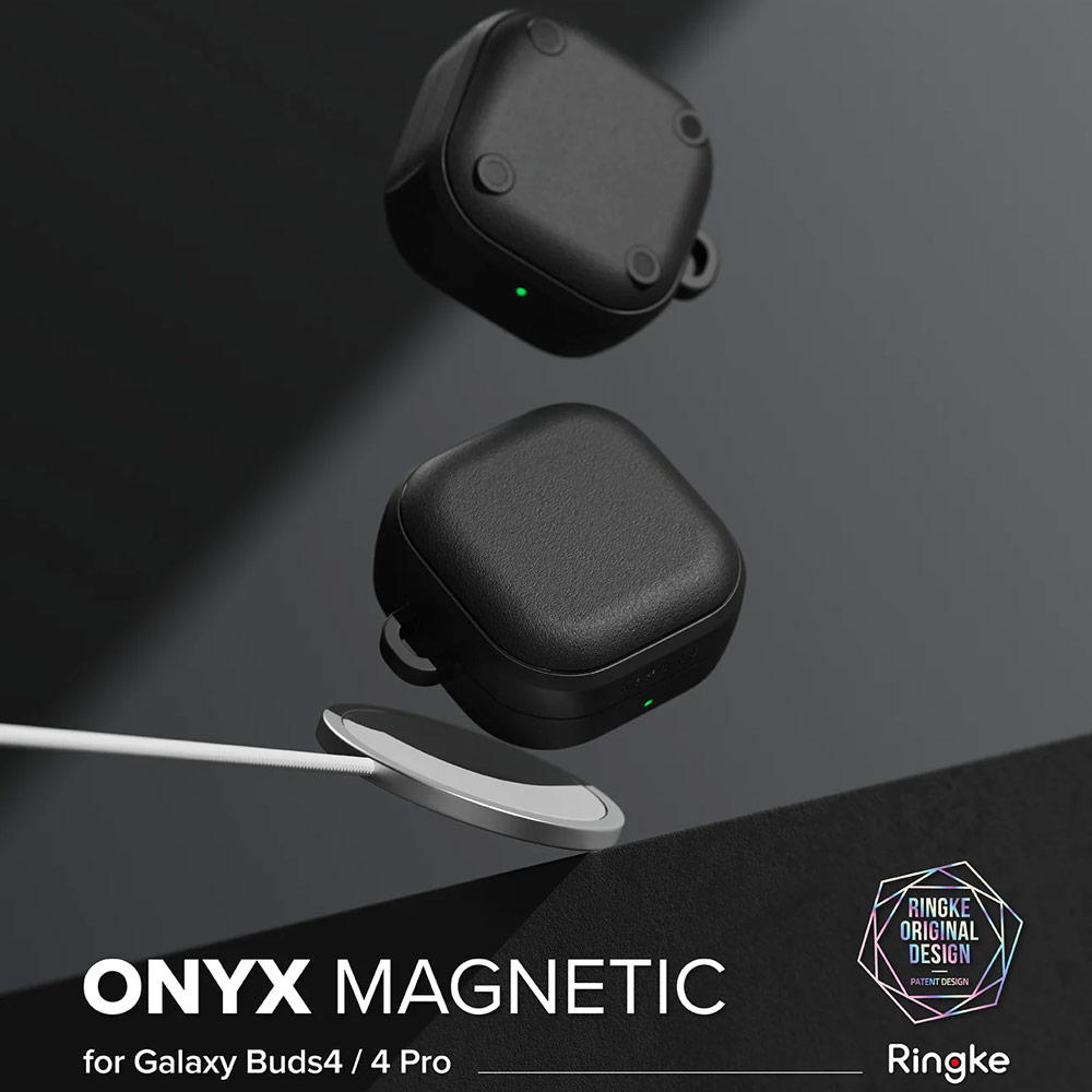Picture of Samsung Galaxy Buds 4 Pro | 4 Case | Ringke Onyx Magnetic Rugged Impact Resistant Case for Samsung Galaxy Buds 4 Pro | 4 (Black)
