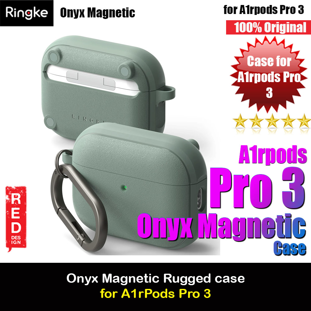 Picture of Ringke Onyx Magnetic Protective Protection Rugged Case with Carabiner for Apple Airpods Pro 3 (Sage Green) Apple Airpods Pro 3- Apple Airpods Pro 3 Cases, Apple Airpods Pro 3 Covers, iPad Cases and a wide selection of Apple Airpods Pro 3 Accessories in Malaysia, Sabah, Sarawak and Singapore 