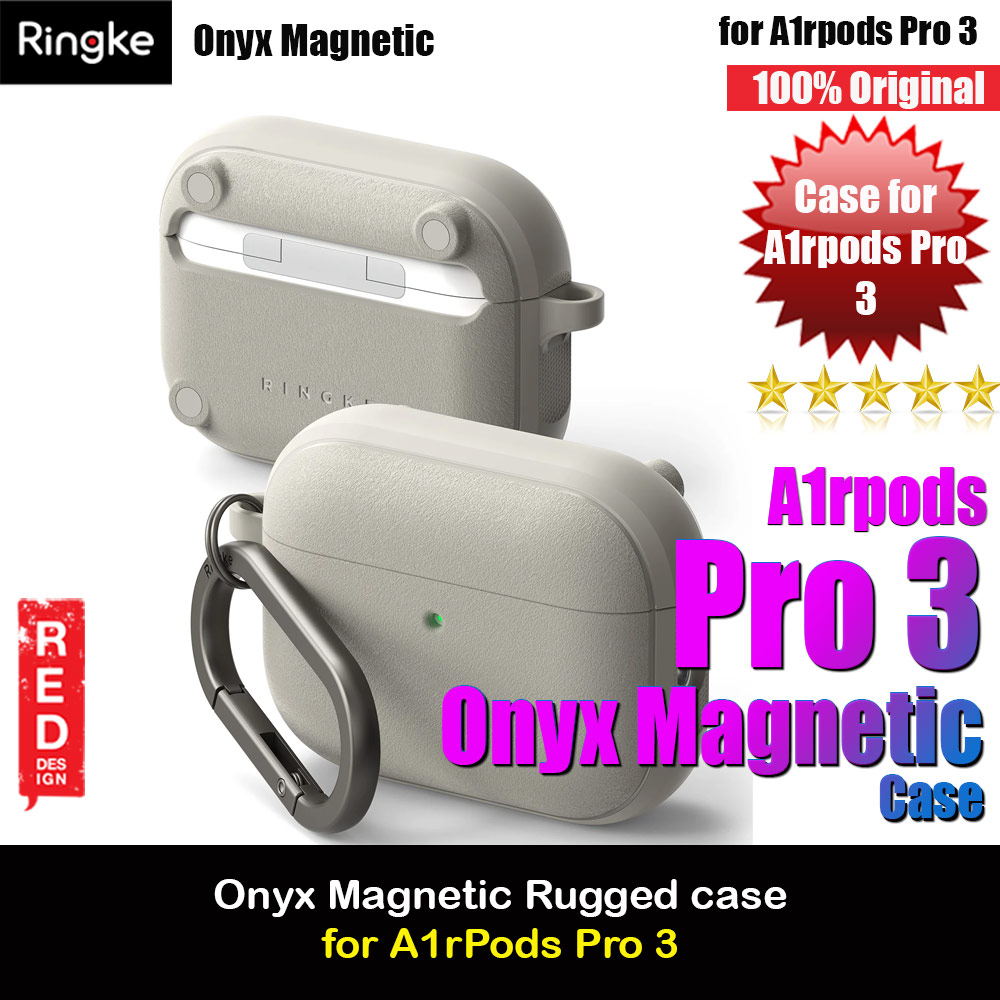 Picture of Ringke Onyx Magnetic Protective Protection Rugged Case with Carabiner for Apple Airpods Pro 3 (Warm Gray) Apple Airpods Pro 3- Apple Airpods Pro 3 Cases, Apple Airpods Pro 3 Covers, iPad Cases and a wide selection of Apple Airpods Pro 3 Accessories in Malaysia, Sabah, Sarawak and Singapore 