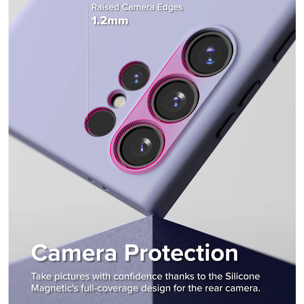 Picture of Samsung Galaxy S24 Ultra Case | Ringke Soft Liquid Silicone Case with Magnetic Ring Protection Case for Samsung Galaxy S24 Ultra (Lavender)
