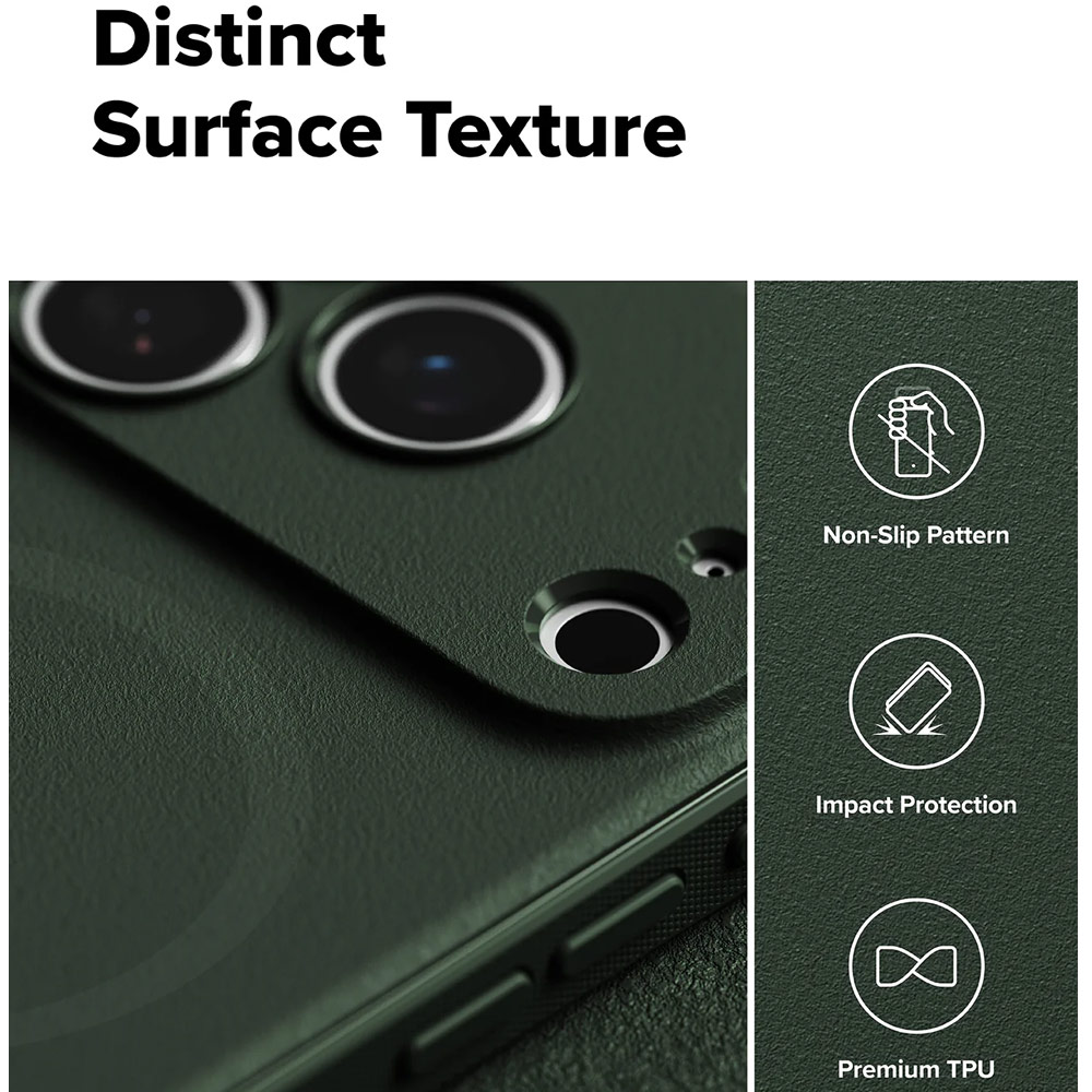 Picture of Apple iPhone 17 Pro 6.3 Case | Ringke Onyx Magnetic TPU Anti Finger Print Anti Slip Drop Protection Case for iPhone 17 Pro 6.3 (Dark Green)