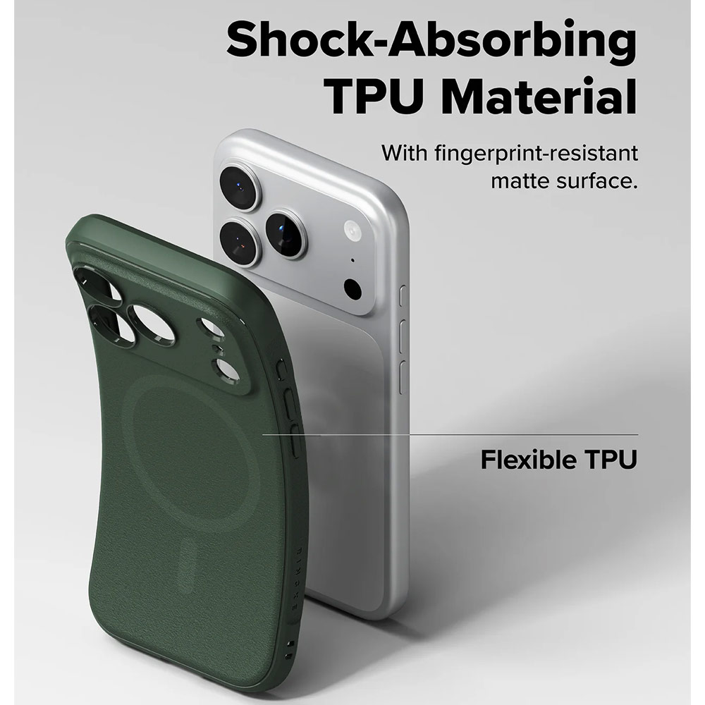 Picture of Apple iPhone 17 Pro Max 6.9 Case | Ringke Onyx Magnetic TPU Anti Finger Print Anti Slip Drop Protection Case for iPhone 17 Pro Max 6.9 (Dark Green)