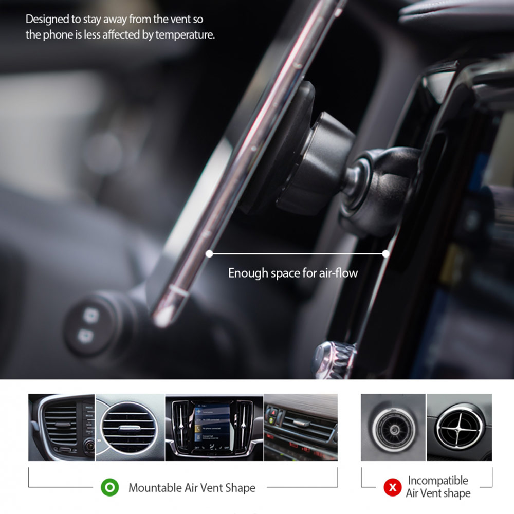 Picture of Apple iPhone 13 Pro Max 6.7 Power Bank | Ringke Magnetic Power Clip Air Vent Car Mounts Holders for Smartphone (Black)