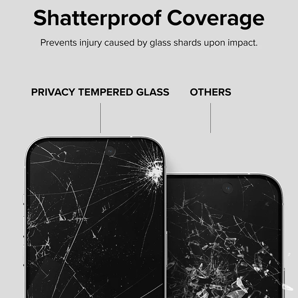 Picture of Apple iPhone 15 Pro Max 6.7 Screen Protector | Ringke Tempered Glass Full Cover Glass Screen Protector with Installation Jig Helper for iPhone 15 Pro Max 6.7 (Privacy Anti View Peep SpyBlack)
