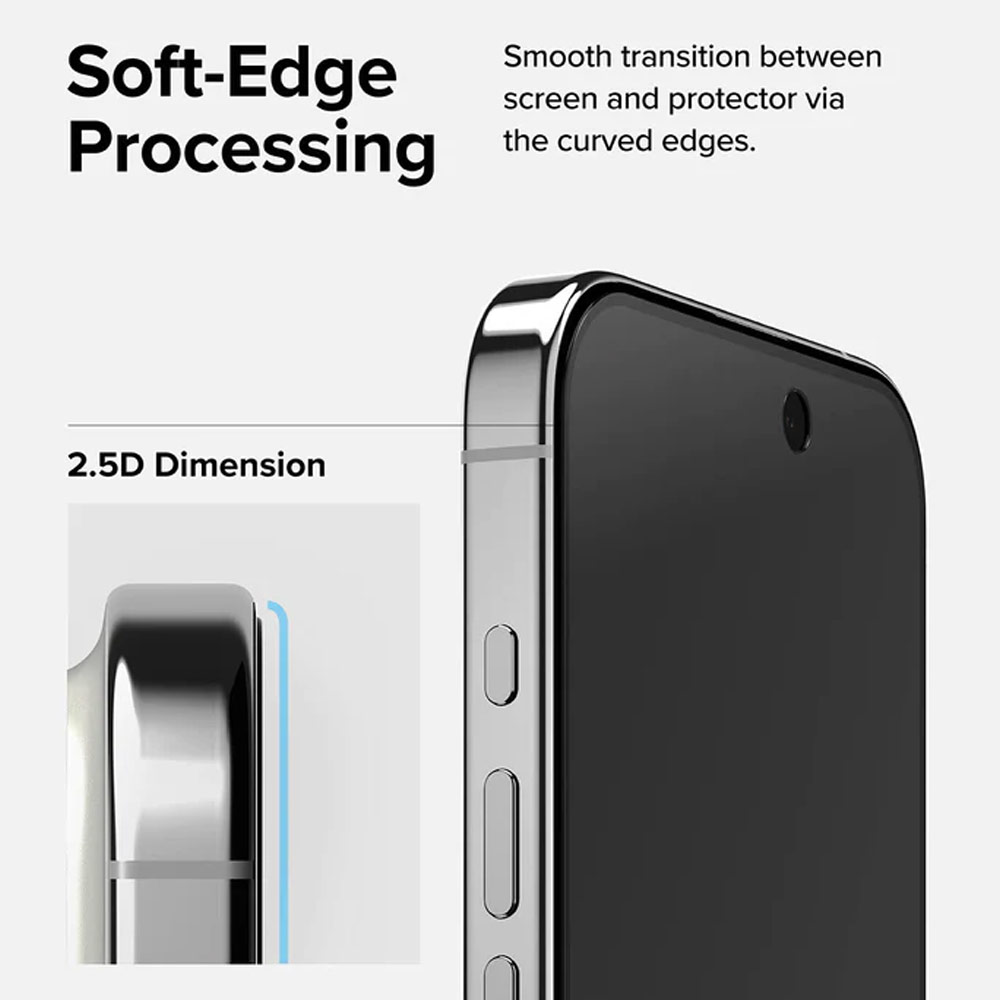 Picture of Apple iPhone 15 Pro Max 6.7 Screen Protector | Ringke Tempered Glass Full Cover Glass Screen Protector with Installation Jig Helper for iPhone 15 Pro Max 6.7 (Privacy Anti View Peep SpyBlack)