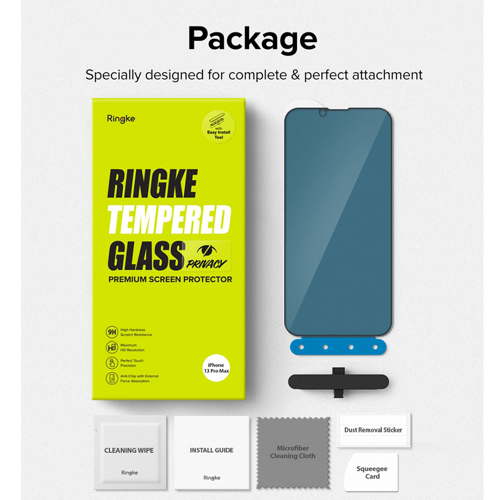 Picture of Apple iPhone 13 Pro 6.1 Screen Protector | Ringke Privacy Anti View Tempered Glass Screen Protector for Apple iPhone 13 Pro iPhone 13 6.1 (Privacy)