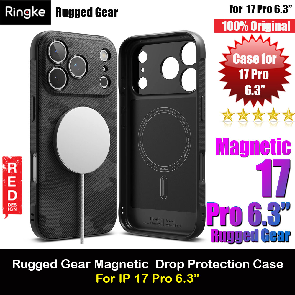 Picture of Ringke Rugged Gear Magnetic Compatible Drop Protection Case for iPhone 17 Pro 6.3 (Camo Black) Apple iPhone 17 Pro 6.3- Apple iPhone 17 Pro 6.3 Cases, Apple iPhone 17 Pro 6.3 Covers, iPad Cases and a wide selection of Apple iPhone 17 Pro 6.3 Accessories in Malaysia, Sabah, Sarawak and Singapore 