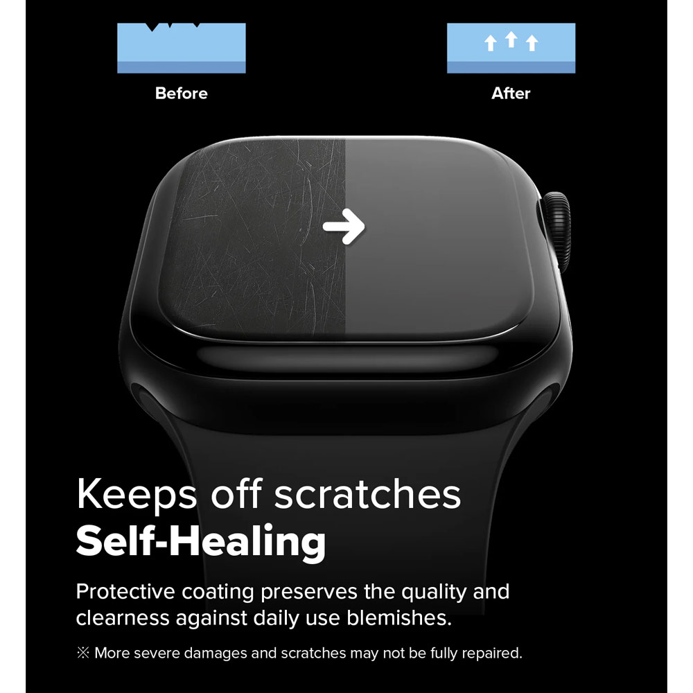 Picture of Apple Watch 10 46mm Screen Protector | Ringke Screen Protector Dual Easy Film Pro High Quality EPU Self Healing Anti Finger Print Soft Screen Protector for Apple Watch Series 10 46mm (Clear) 2pcs