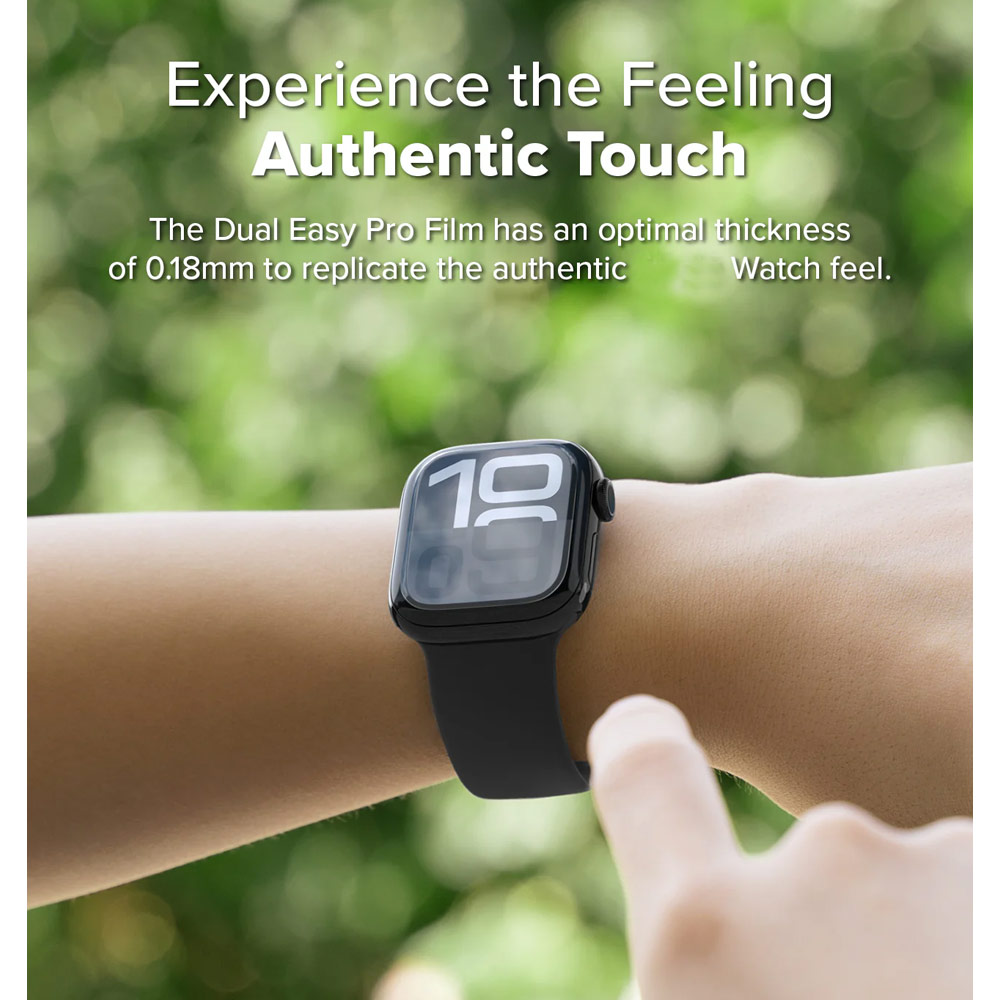 Picture of Apple Watch 10 46mm Screen Protector | Ringke Screen Protector Dual Easy Film Pro High Quality EPU Self Healing Anti Finger Print Soft Screen Protector for Apple Watch Series 10 46mm (Clear) 2pcs