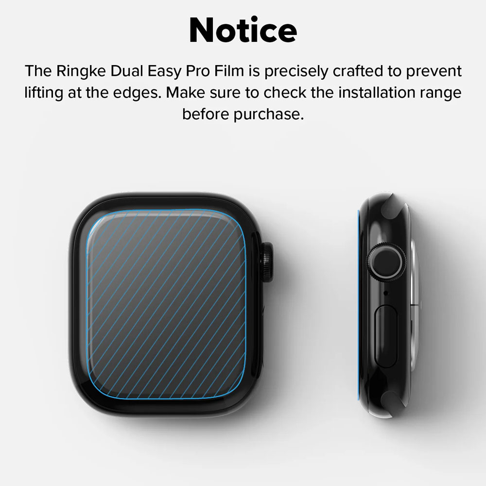 Picture of Apple Watch 10 46mm Screen Protector | Ringke Screen Protector Dual Easy Film Pro High Quality EPU Self Healing Anti Finger Print Soft Screen Protector for Apple Watch Series 10 46mm (Clear) 2pcs