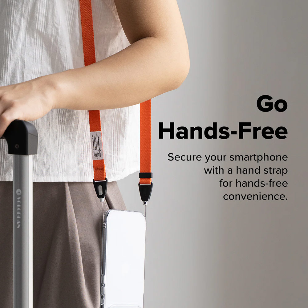 Picture of Ringke High density polyester Slim Shoulder Strap for Perfect for daily use traveling hiking smartphone Portable Handheld Fan Strap (Orange)