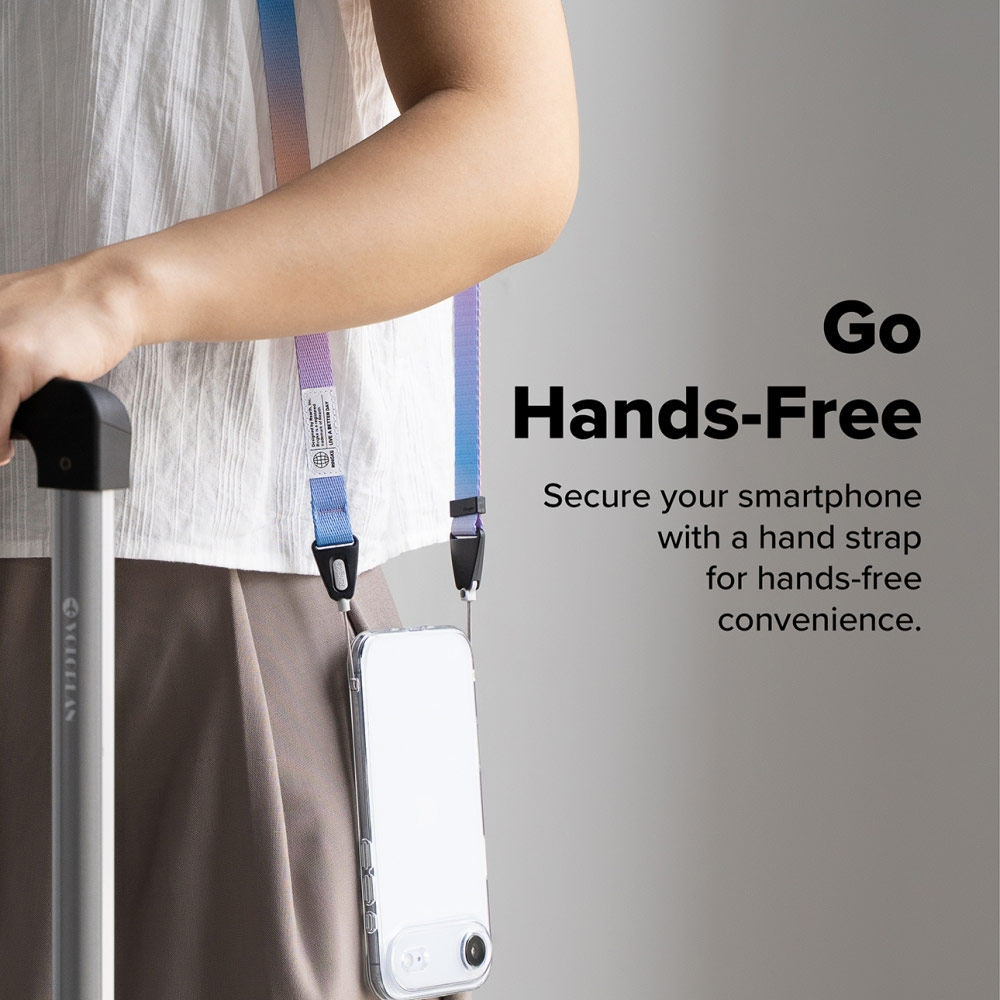 Picture of Ringke High density polyester Slim Shoulder Strap for Perfect for daily use traveling hiking smartphone Portable Handheld Fan Strap (Black)