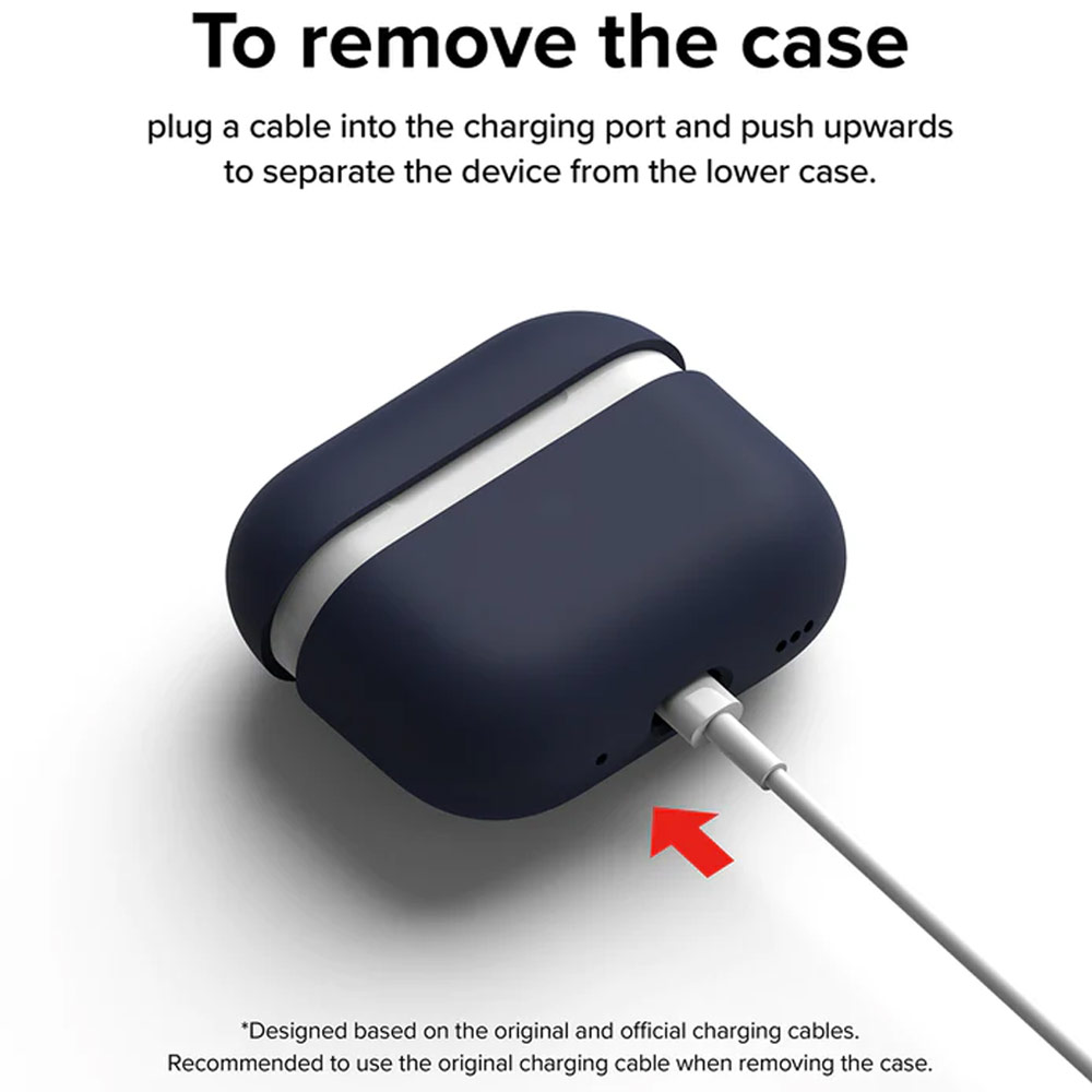 Picture of Apple Airpods Pro 2 Case | Ringke Silicone Soft Feel Hard Protective Protection Case with Carabiner for Apple Airpods Pro 2 (Seaform)