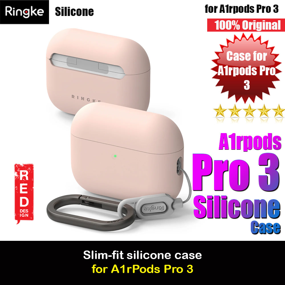 Picture of Ringke Silicone Soft Feel Hard Protective Protection Case with Carabiner for Apple Airpods Pro 3 (Pink Sand) Apple Airpods Pro 3- Apple Airpods Pro 3 Cases, Apple Airpods Pro 3 Covers, iPad Cases and a wide selection of Apple Airpods Pro 3 Accessories in Malaysia, Sabah, Sarawak and Singapore 