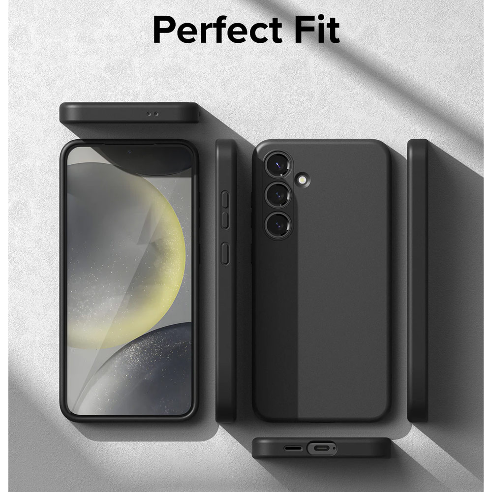 Picture of Samsung Galaxy S24 Case | Ringke Soft Liquid Silicone Case with Magnetic Ring Protection Case for Samsung Galaxy S24 (Black)