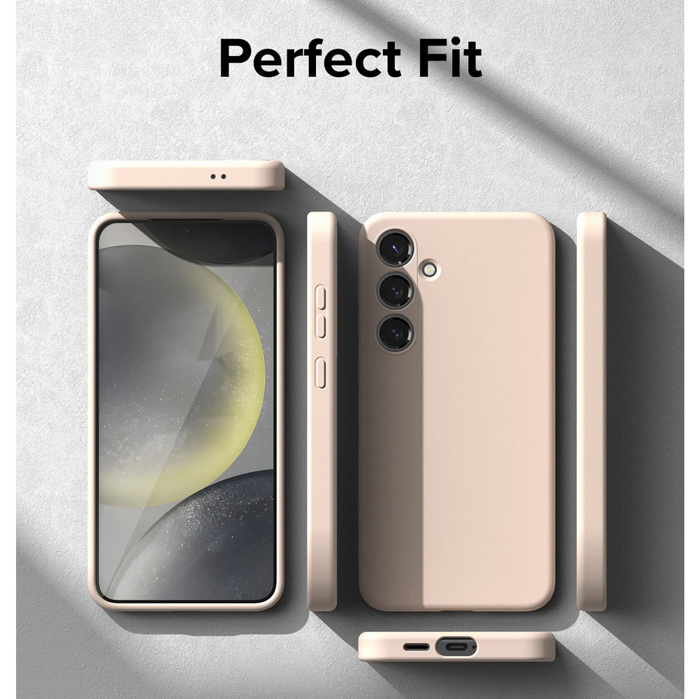 Picture of Samsung Galaxy S24 Case | Ringke Soft Liquid Silicone Case with Magnetic Ring Protection Case for Samsung Galaxy S24 (Pink Sand)