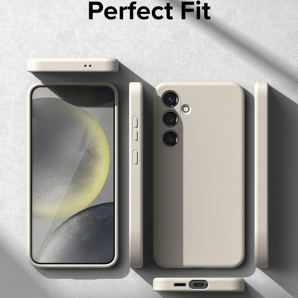 Picture of Samsung Galaxy S24 Case | Ringke Soft Liquid Silicone Case with Magnetic Ring Protection Case for Samsung Galaxy S24 (Stone)