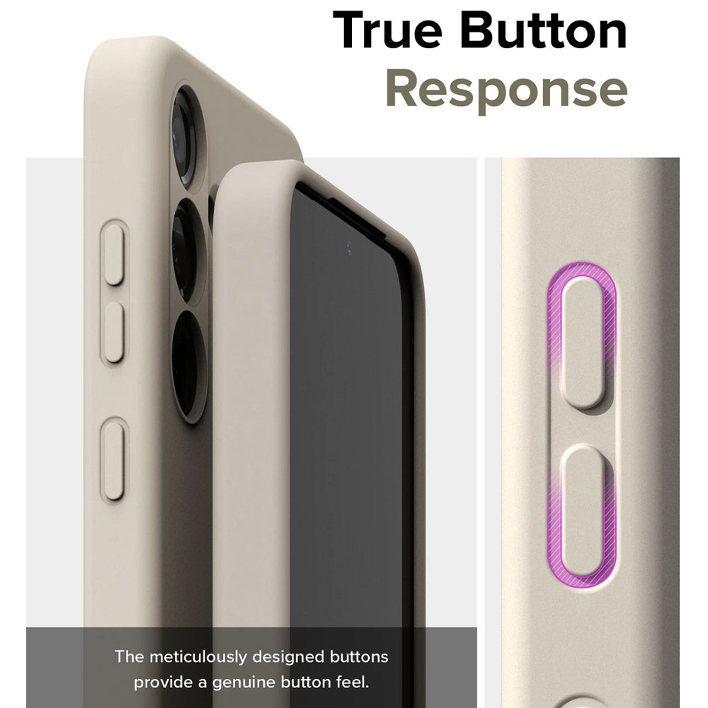 Picture of Samsung Galaxy S24 Case | Ringke Soft Liquid Silicone Case with Magnetic Ring Protection Case for Samsung Galaxy S24 (Stone)