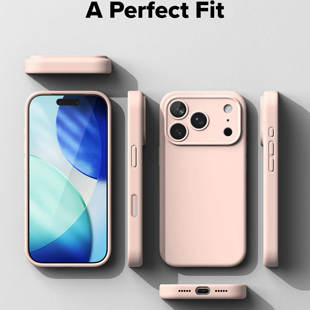 Picture of Apple iPhone 17 Pro Max 6.9 Case | Ringke Silicone Magnetic Soft Liquid Silicone Drop Protection Case with Camera Control Button for iPhone 17 Pro Max 6.9 (Pink Sand)