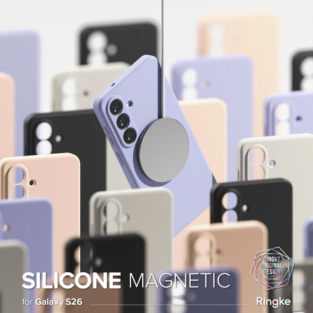 Picture of Samsung Galaxy S26 Case | Ringke Silicone Magnetic Soft Protection Case for Samsung Galaxy S26 (Pink Sand)