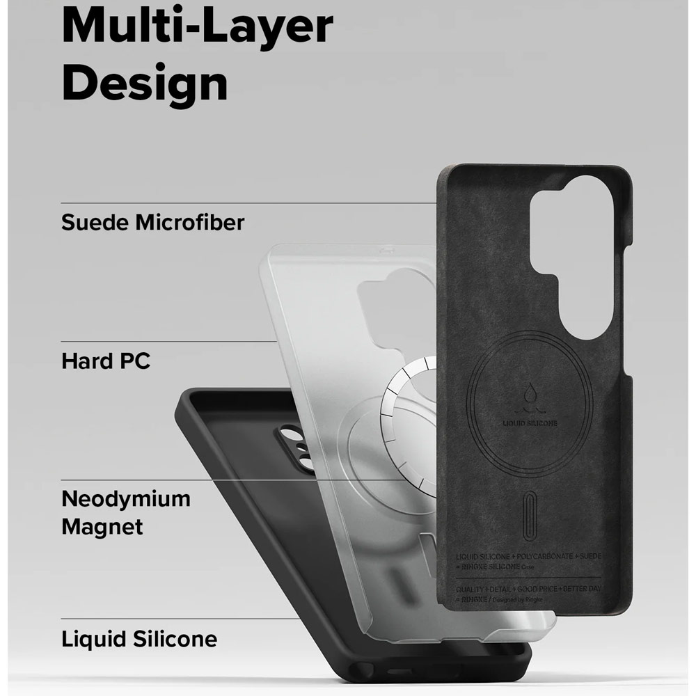 Picture of Samsung Galaxy S26 Ultra Case | Ringke Silicone Magnetic Soft Protection Case for Samsung Galaxy S26 Ultra (Black)