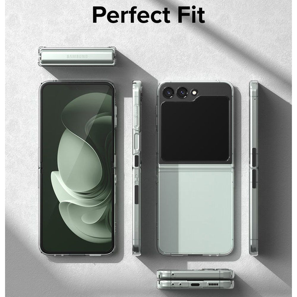 Picture of Samsung Galaxy Z Flip 5 Case | Ringke Anti Yellowing Ultra Slim Protection Case with Strap Hole for Samsung Galaxy Z Flip 5 (Matte Clear)