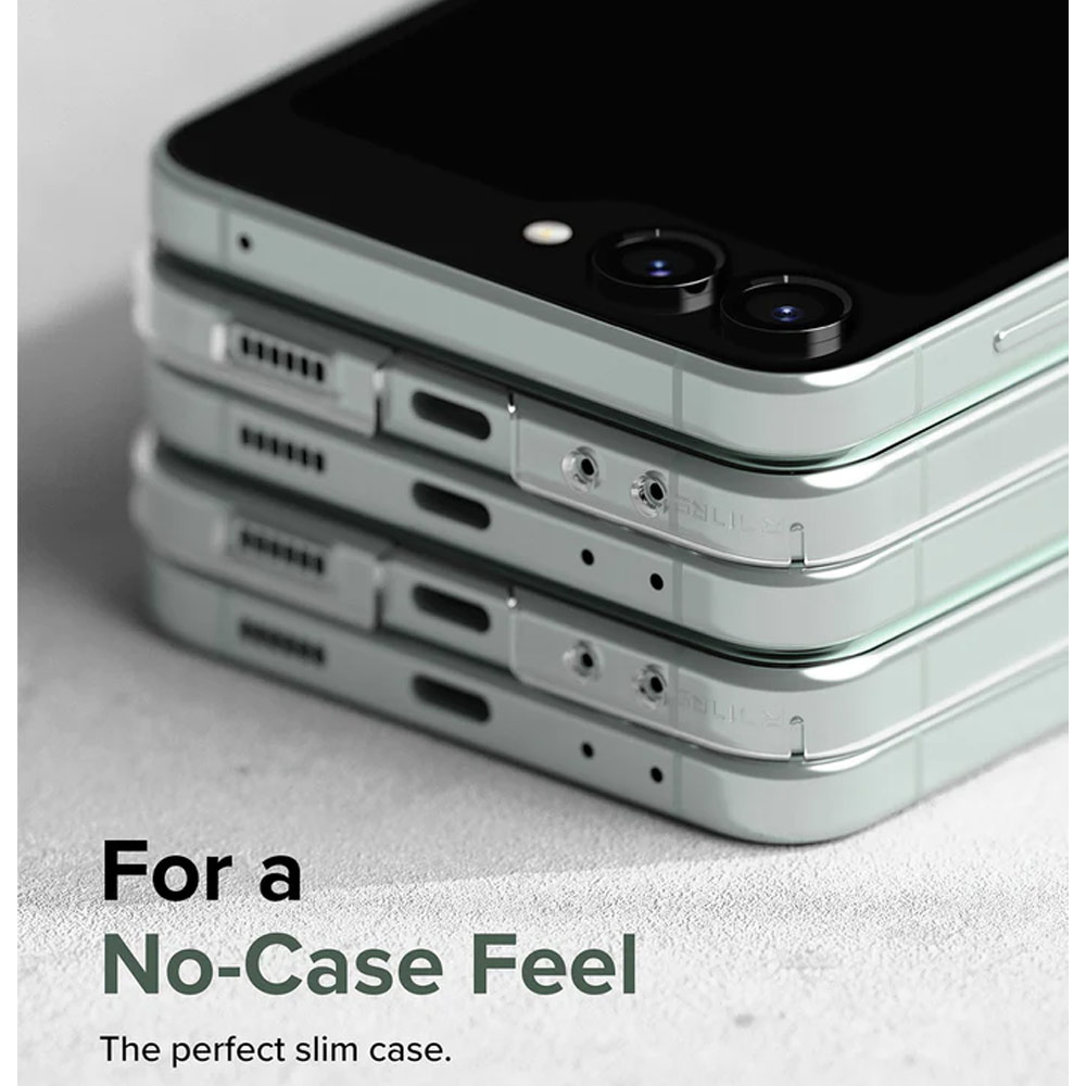 Picture of Samsung Galaxy Z Flip 5 Case | Ringke Anti Yellowing Ultra Slim Protection Case with Strap Hole for Samsung Galaxy Z Flip 5 (Matte Clear)