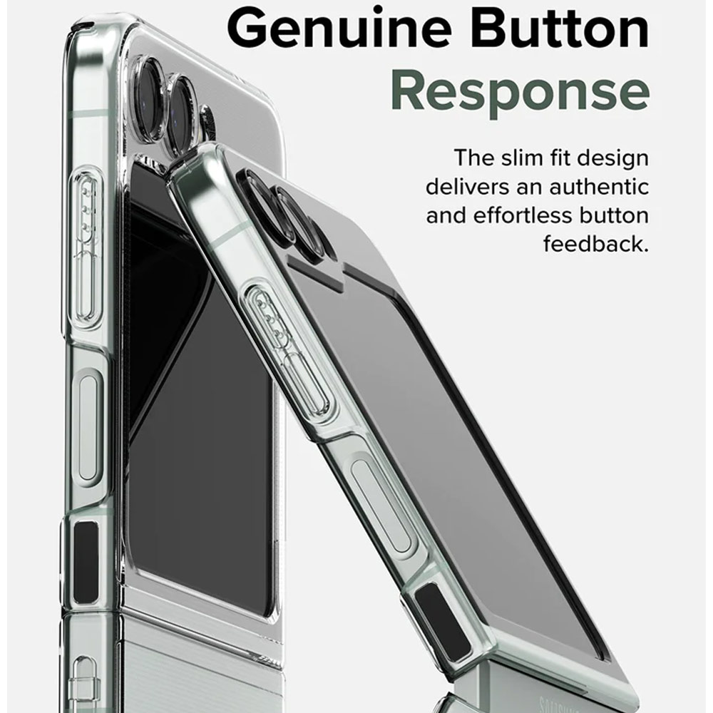 Picture of Samsung Galaxy Z Flip 5 Case | Ringke Anti Yellowing Ultra Slim Protection Case with Strap Hole for Samsung Galaxy Z Flip 5 (Matte Clear)