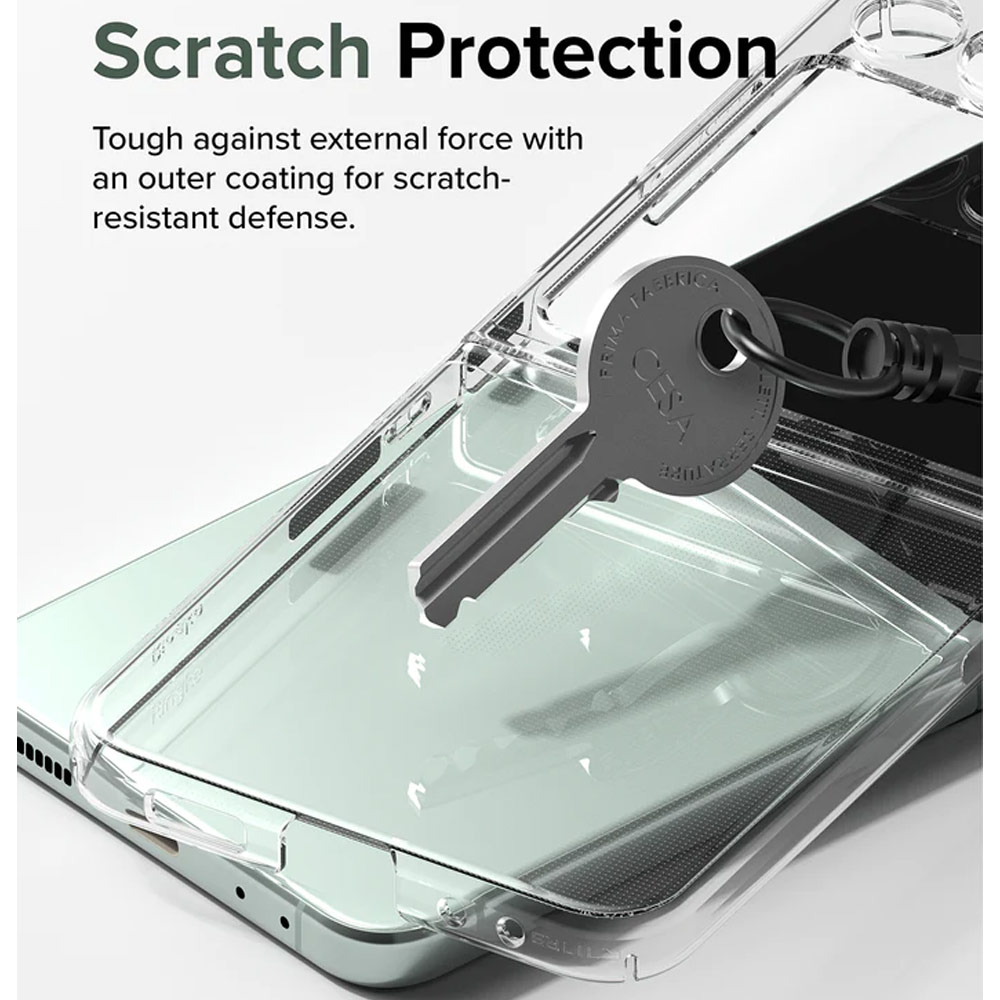 Picture of Samsung Galaxy Z Flip 5 Case | Ringke Anti Yellowing Ultra Slim Protection Case with Strap Hole for Samsung Galaxy Z Flip 5 (Matte Clear)