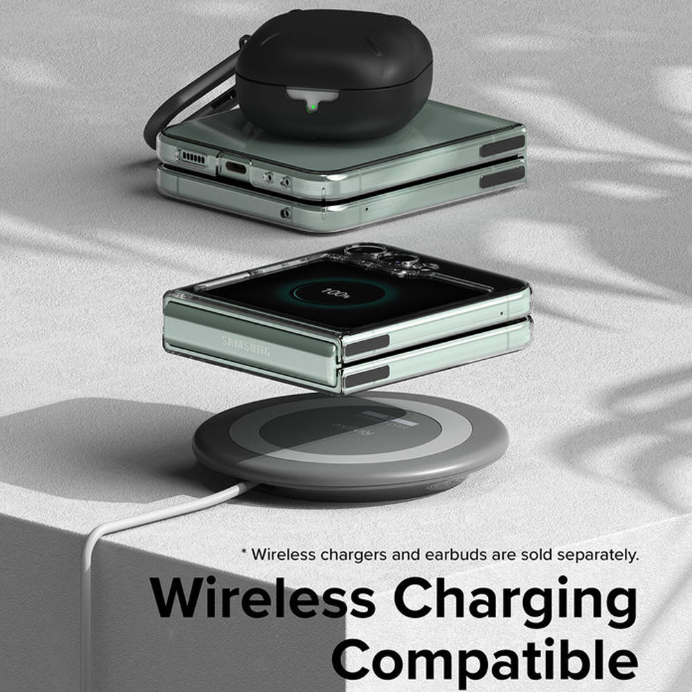 Picture of Samsung Galaxy Z Flip 5 Case | Ringke Anti Yellowing Ultra Slim Protection Case with Strap Hole for Samsung Galaxy Z Flip 5 (Matte Clear)